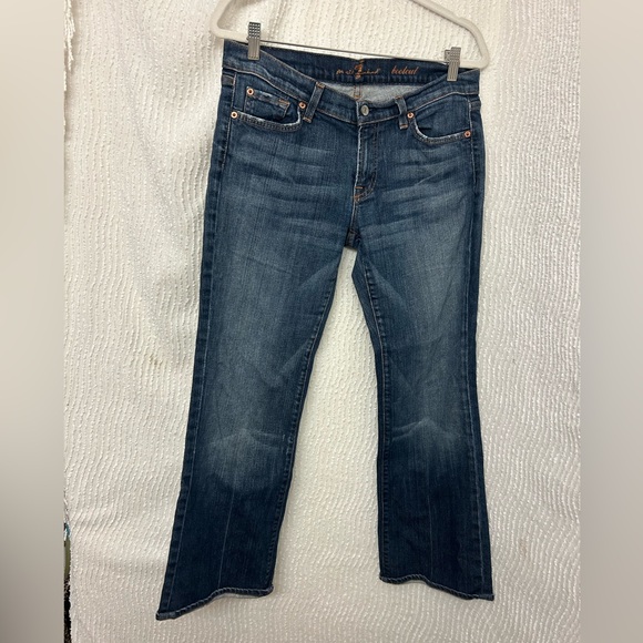 7 For All Mankind Bootcut Jeans Women’s Size 32 Dark Wash Made in USA - Picture 1 of 10